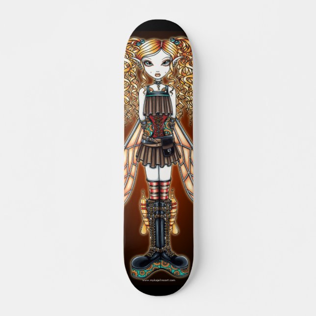 "Kayla" Skateboard de arte de hadas Steampunk (Anverso )