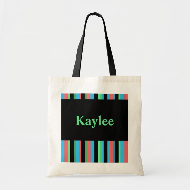 Kaylee Bonito a rayas de la bolsa de tote (Frente)