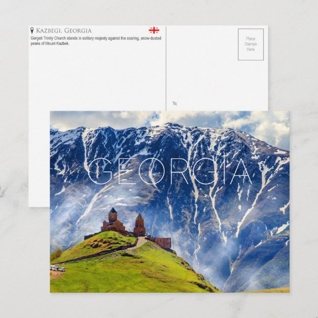 Kazbegi, postal de viaje de Georgia (Anverso / Reverso)