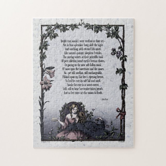 Keats "Estrella brillante" rompecabezas de poesía  (Vertical)