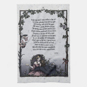 Keats "Estrella brillante" toalla de té de poesía