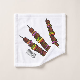 Kebab or kabob cartoon illustration