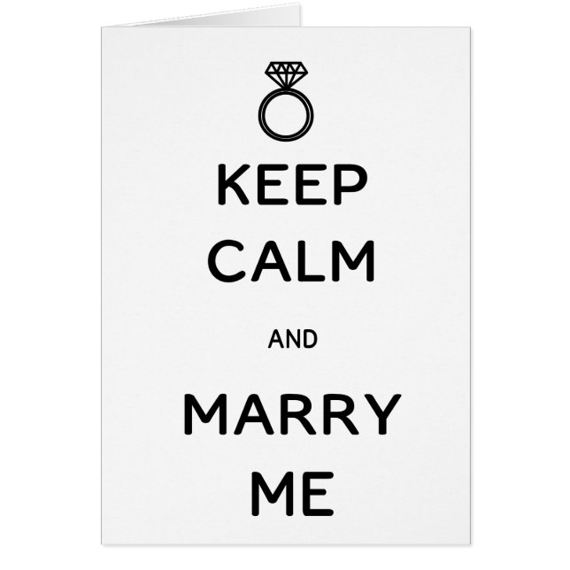 Keep Calm and Marry Me (Frente)