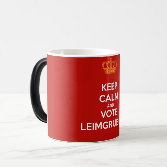 Keep Calm and VOTE Leimgrübler taza (HABLAS (Anverso izquierdo)