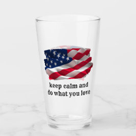 keep calm quote and vibrant american flag