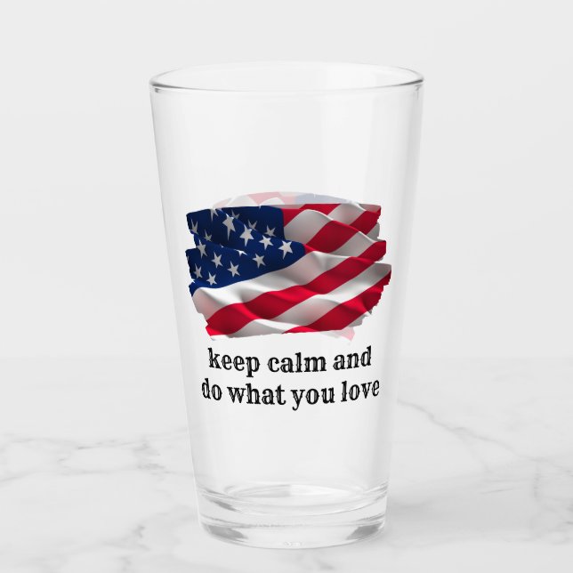 keep calm quote and vibrant american flag (Anverso)
