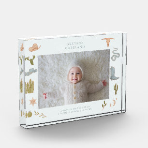 Keepsake de foto horizontal de bebé de vaca occide