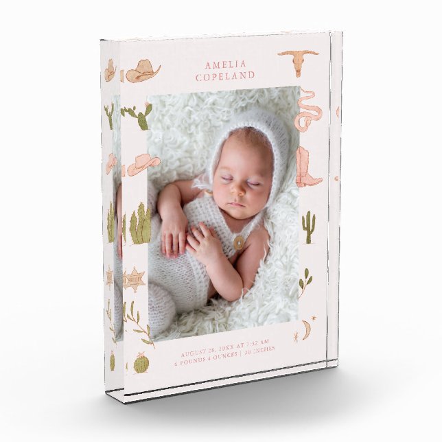 Keepsake de fotos verticales de bebé de vaca occid (Izquierda)