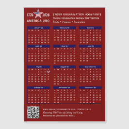Keepsake del calendario de America 250 Patriotic R