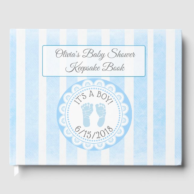Keepsake, libro de visitas de Baby Shower de BlueF (Anverso)