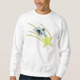 Kees montando en una sudadera estrella