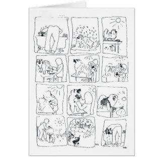 Keeshond Bathtime cómico