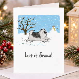 Keeshond "¡Deja que nieve!" Perro lindo Navidad Xm