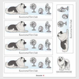 Keeshond Fan Club   Juego de Pegatinas de perros c