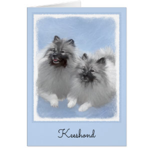 Keeshond Pair de Kees pintura animal original