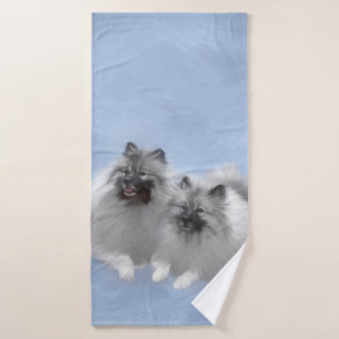 Keeshond Pair de Kees pintura animal original