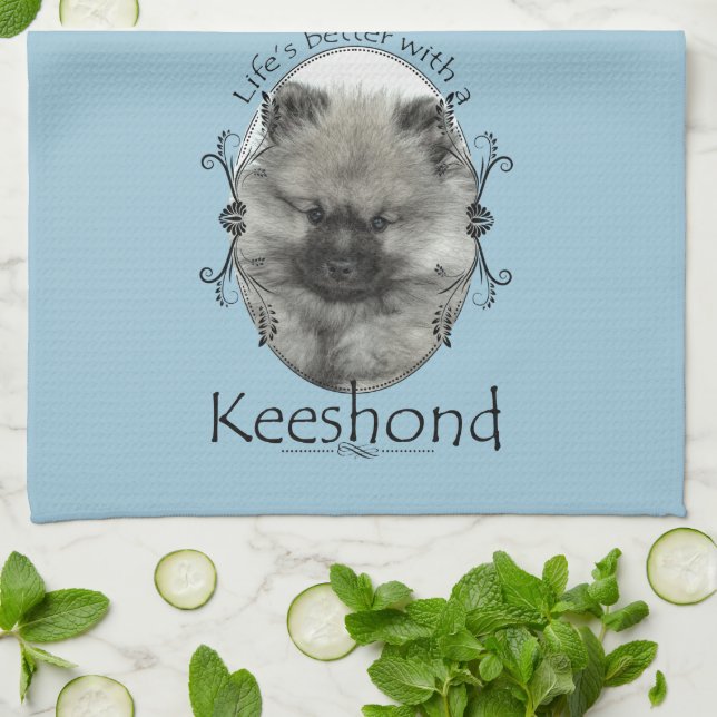 Keeshond Puppy Kitchen Toalla (Doblado)
