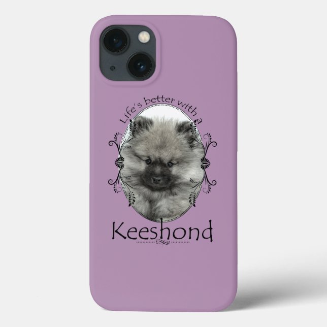 Keeshond Puppy Smartphone Funda (Reverso)