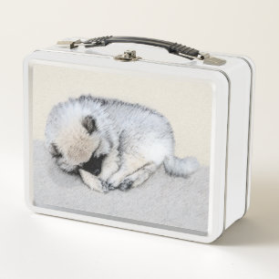 Keeshond Sleeping Pinting Pintura Original De Perr