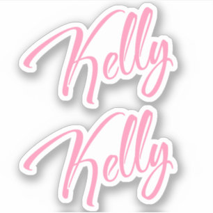 Kelly Decorative Name en Pegatina rosa x2