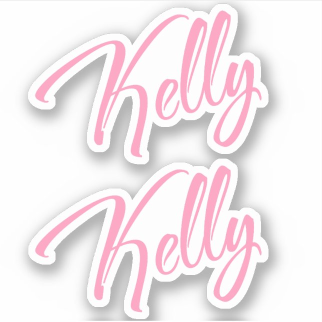Kelly Decorative Name en Pegatina rosa x2 (Anverso)