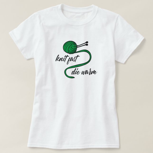 Kelly Green Knit Fast, Muere Camiseta Cálida (Diseño del anverso)