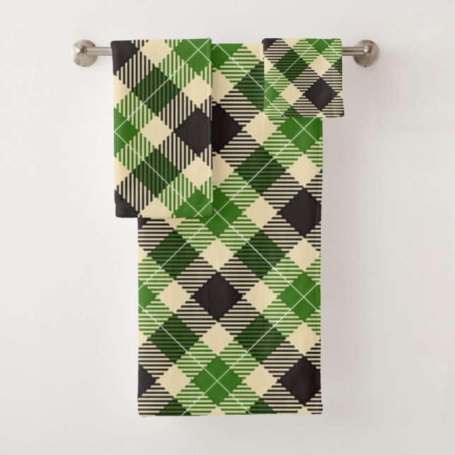 Kelly Green y Black Tartan Plaid (In situ)