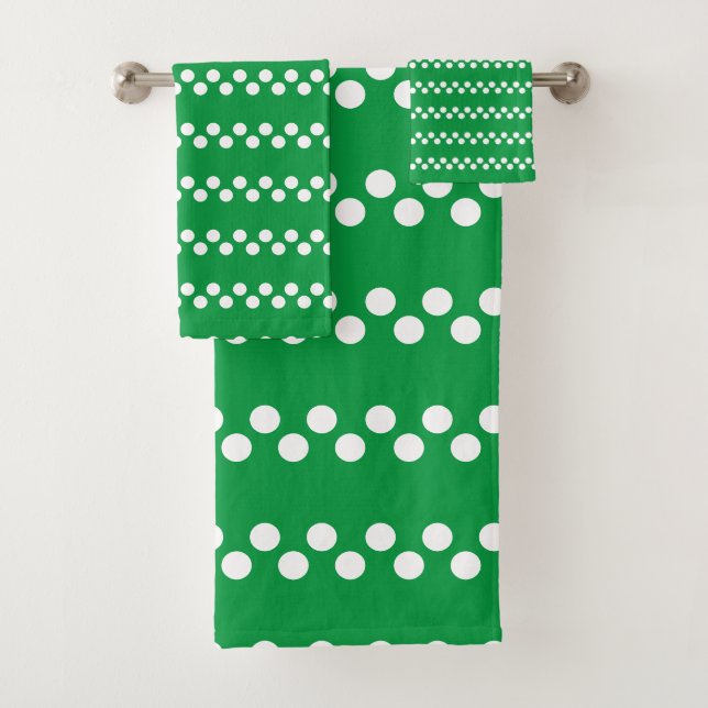 Kelly Verde: Patrón de lunares blancos pequeños (In situ)