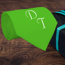 Kelly verde sólido - tu corbata de cuello monogra