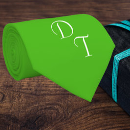 Kelly verde sólido - tu corbata de cuello monogra