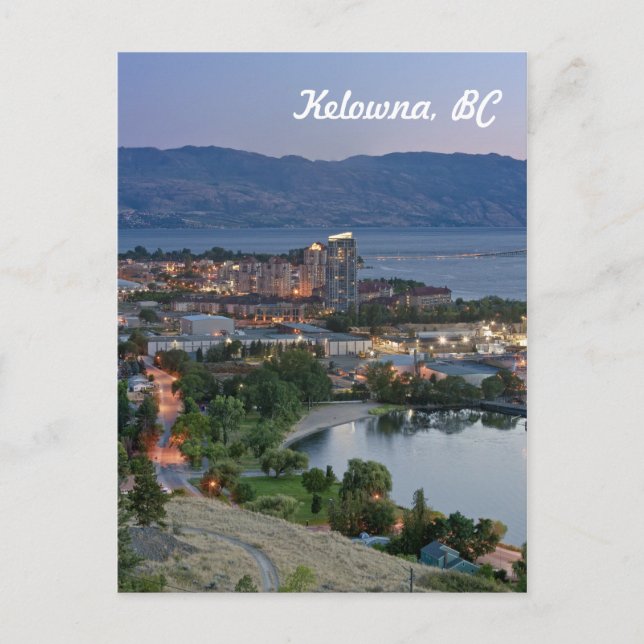 Kelowna, tarjeta postal BC (Anverso)