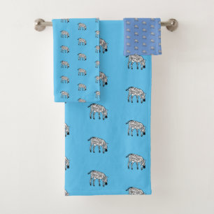 Kenia, arte africano, estampado de cebra y azul