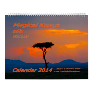 Kenia mágico y su fauna hacen calendarios 2014