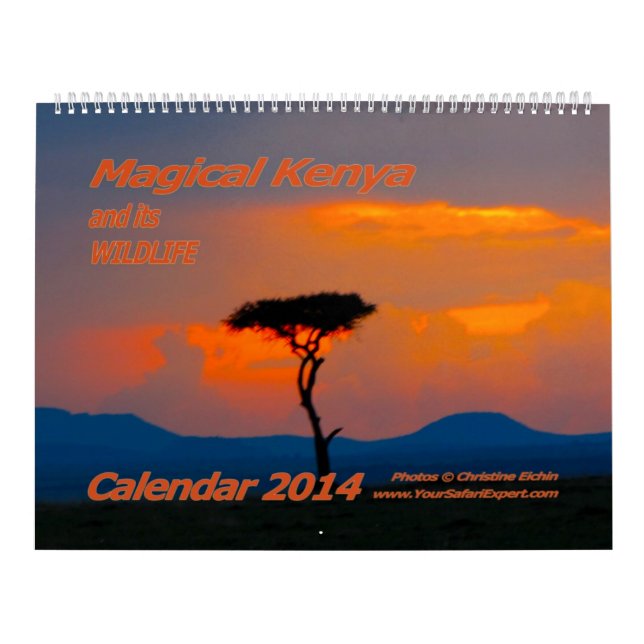 Kenia mágico y su fauna hacen calendarios 2014 (Tapa)