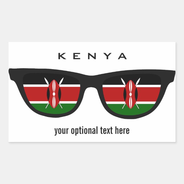 Kenia Shades personalizados pegatinas (Anverso)