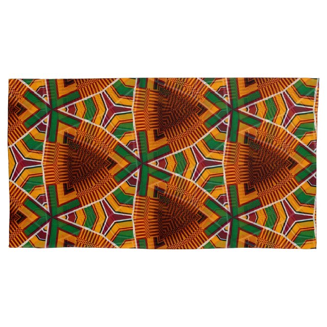 Kente Geometrics Kwanza Funda de almohada afrocént (Anverso-izquierdo)