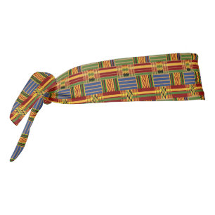 Kente Plaid Blue Burgundy Gold