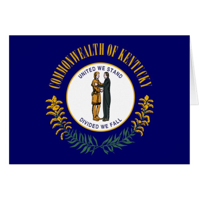 Kentucky: Bandera estatal de la Commonwealth de Bl (Anverso (Horizontal))