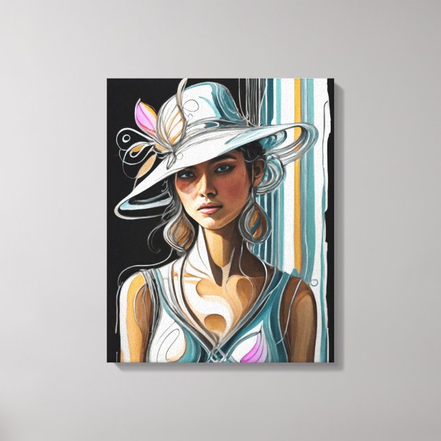 Kentucky Derby Mujeres Gorras Lienzo estampados de (Anverso)