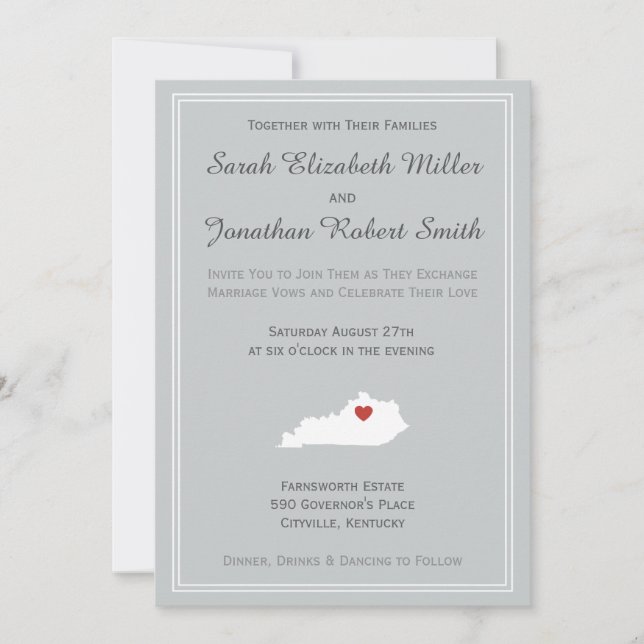 Kentucky Love - Invitación a la boda de Personaliz (Anverso)