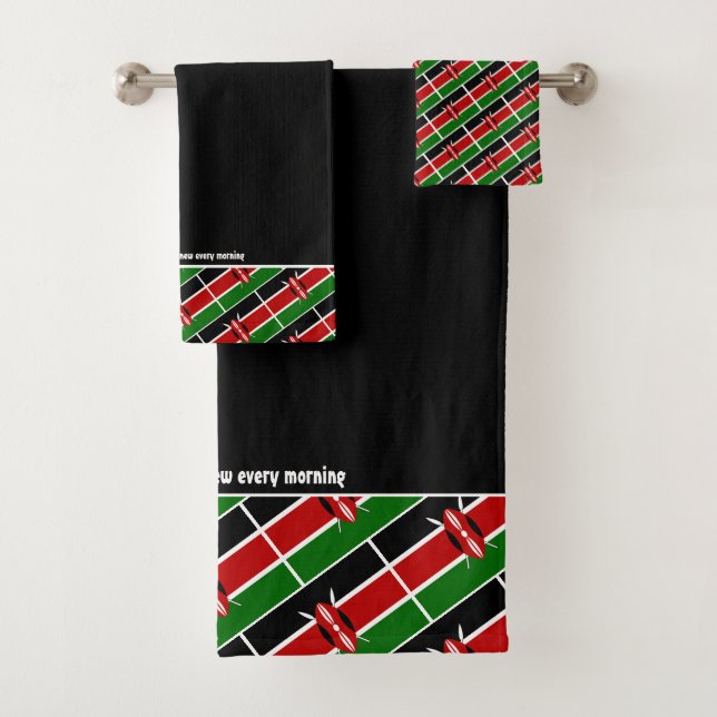 KENYA FLAG Personalizada Scripting BLACK (In situ)
