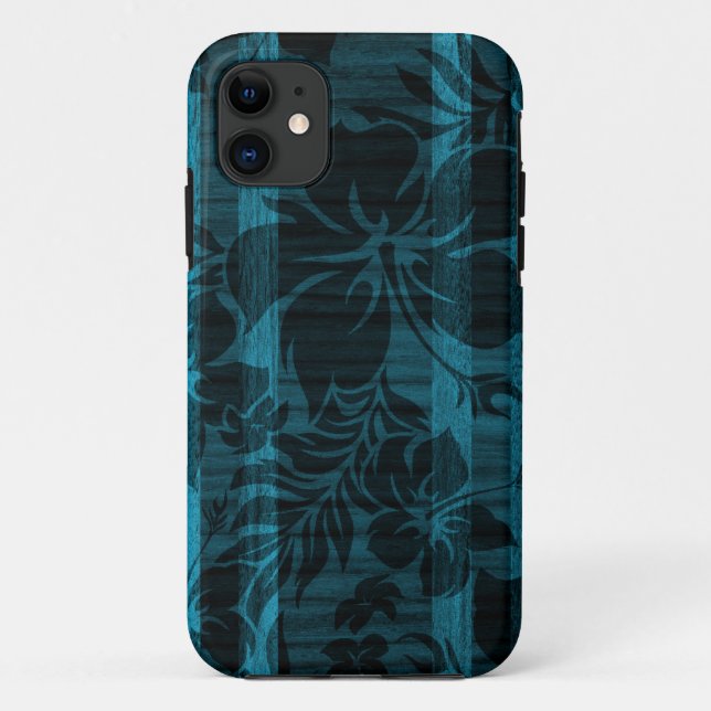 Keokea Beach Faux Wood Surfboard iPhone 5 Fundas (Reverso)