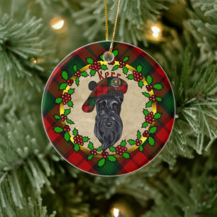 Kerr Scottie Navidades de perro Ornamento cerámico
