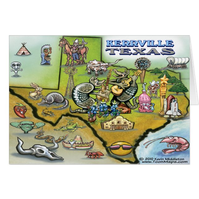 Kerrville TEXAS Map Tee (Anverso (Horizontal))