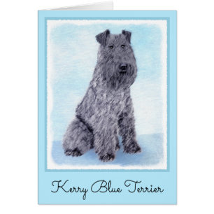 Kerry Blue Terrier Pintura Cute Original Perro Art
