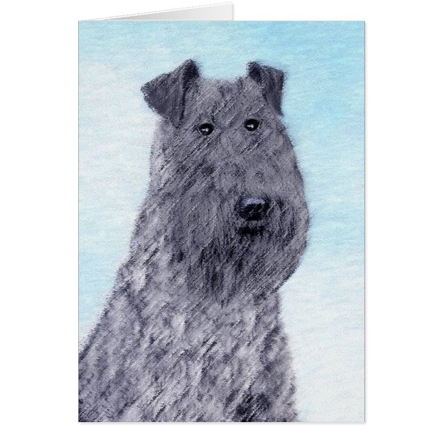 Kerry Blue Terrier Pintura Cute Original Perro Art (Frente)