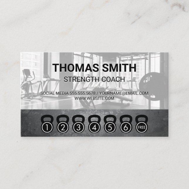 Kettle Bells | Tarjeta Punch | Entrenador de fuerz (Anverso)