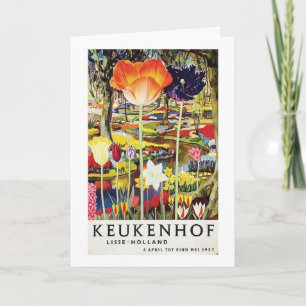 Keukenhof Gardens Tarjeta Holanda de póster vintag