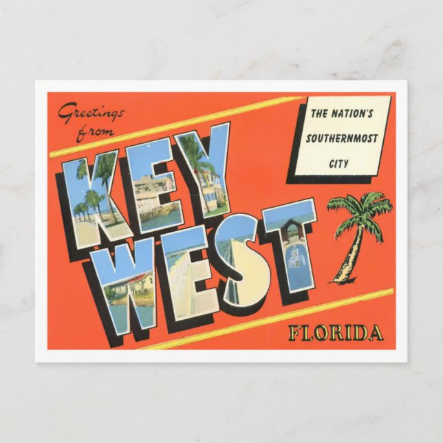 Key West, Florida Gran Cartas Postal (Anverso)