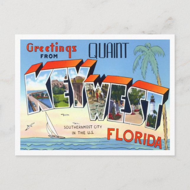 Key West, Florida Gran Cartas Postal (Anverso)